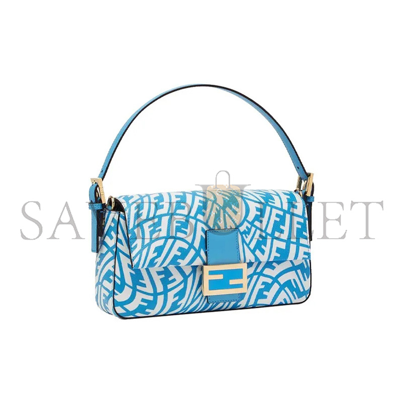 F**di baguette 1997 bag vertigo zucca coated canvas blue 8br792afl1f1e8l (28*13.5*6cm)